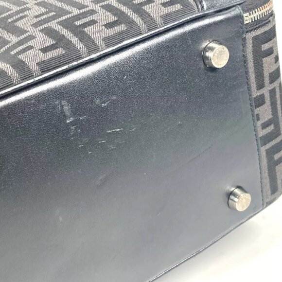 FENDI 2WAY Bag Handbag Logo Zucca bag Backpack Leather/Canvas Black/gray - Picture 7 of 15